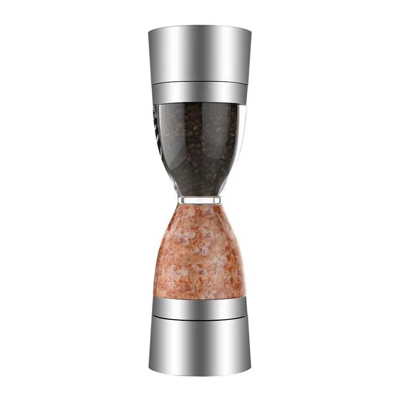 Stylish Manual 2 in 1 Salt Pepper Mill with Transparent Container Food Safe