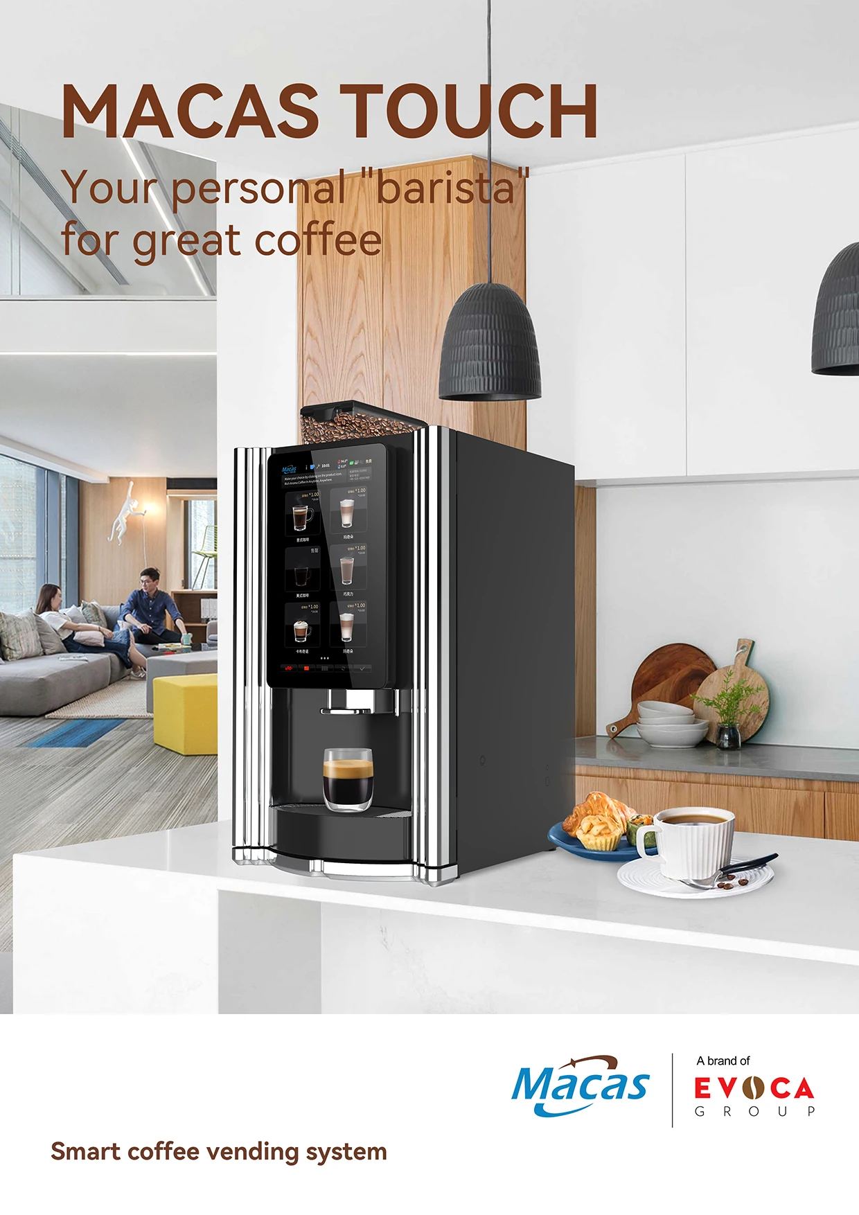 EVOACAS Commercial Coffee Vending Machine Fully Automatic with Touch Screen Hot Sale Coffee Making Equipment