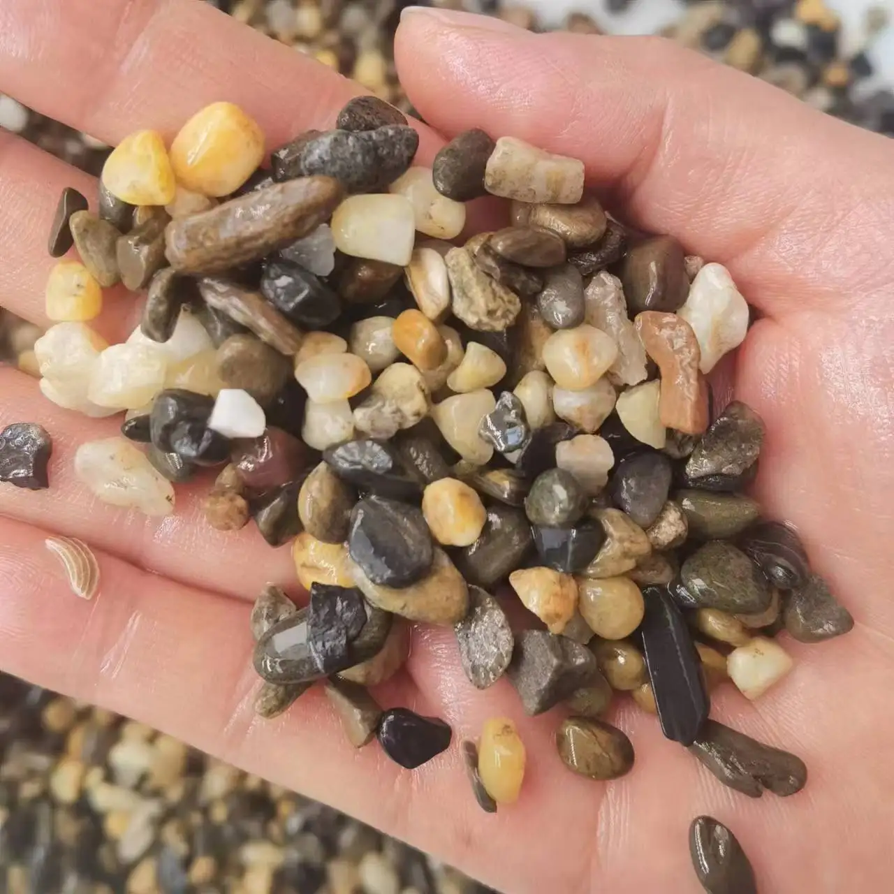 High quality unpolished colored cobblestone for landscape decoration