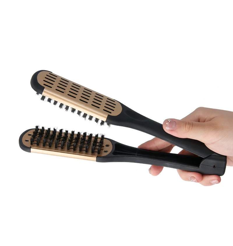 Simply Straight Ceramic Hair Straightening Brush V Shaped Brush For Straight Hair