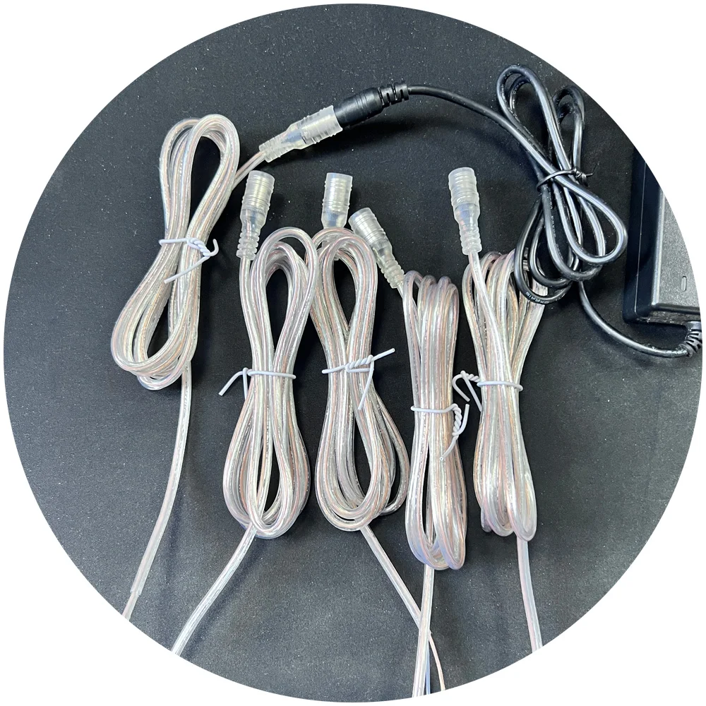 1 5 м 2x0 мм 20AWG женский медный прозрачный DC X2.1 разъем прозрачные провода для неонового светодиода