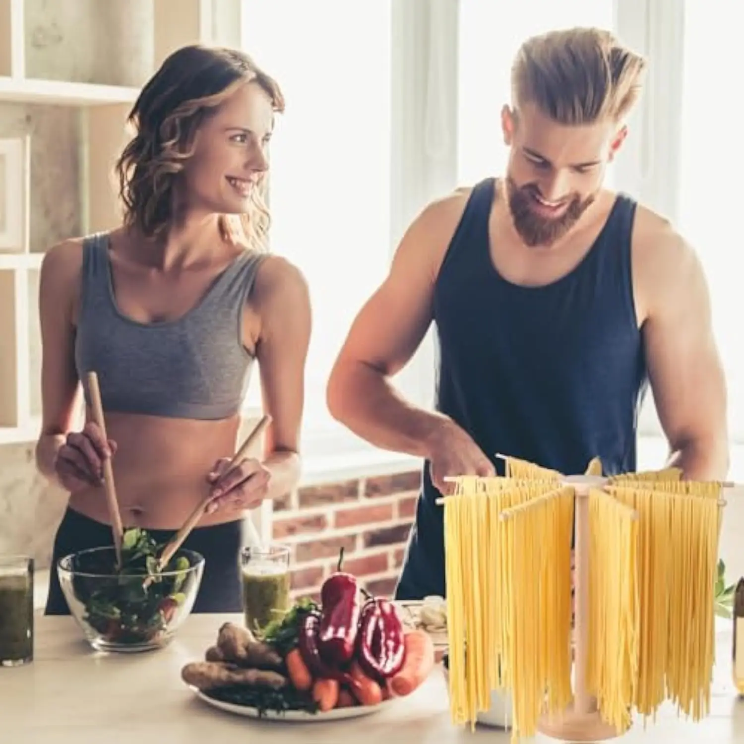 LOW MOQ Efficient Durable Bamboo Pasta Drying Rack For food factories