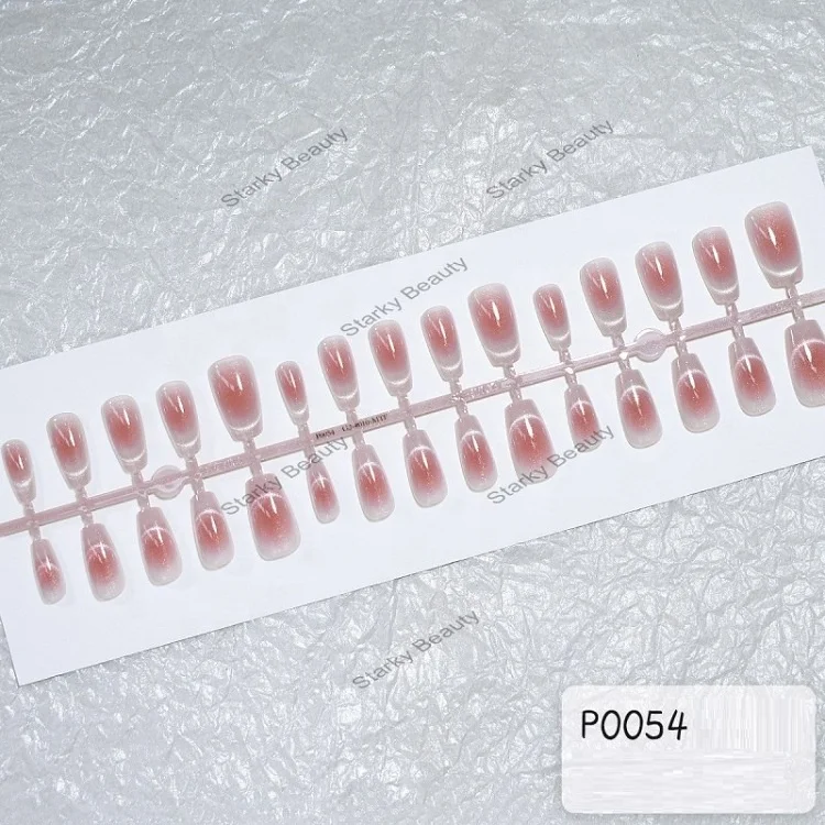 Chinese style French Tip short press on nails new Design Cat Eye Wearing Nails Pre-applied Tip Nail Art DIY wholesale