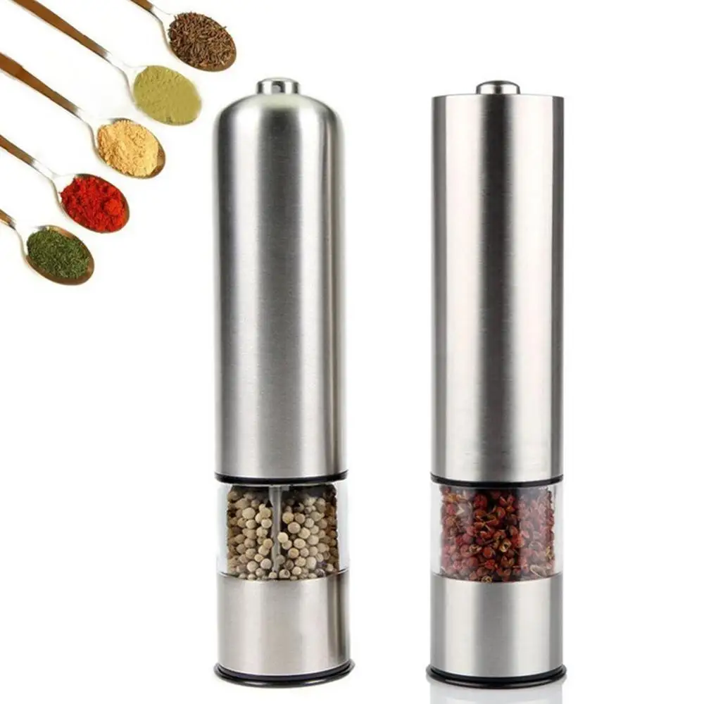 Electric Automatic Mill Pepper and Salt Grinder LED Light Spice Grain Mills Porcelain Grinding Core Kitchen Tools