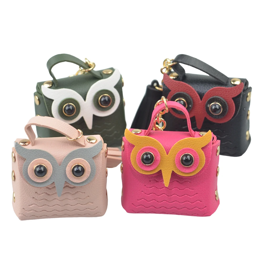 Custom Owl Keychain Cute PU Leather Keychains