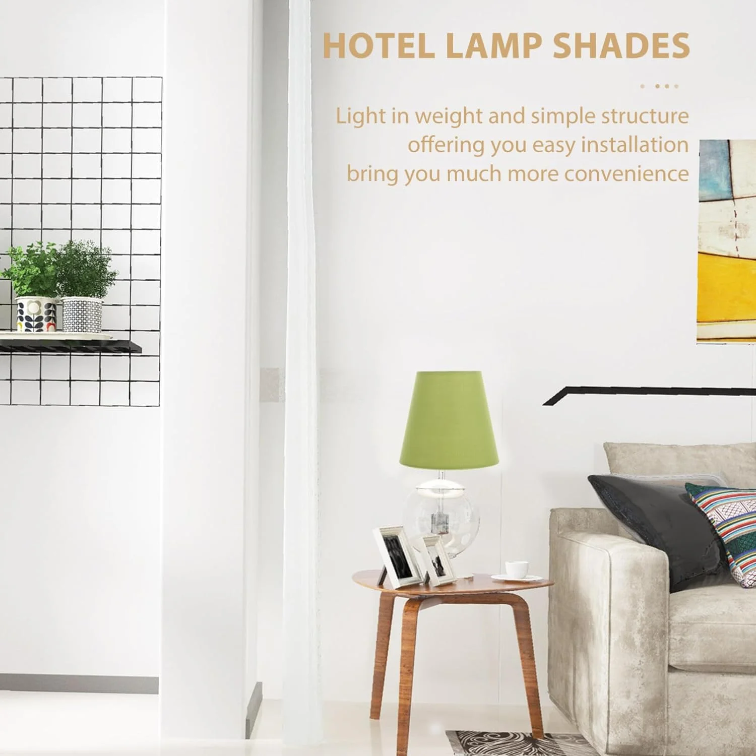 Retro Style Home Decoration Living Room Bedroom Table Grass Green Lamp Shade