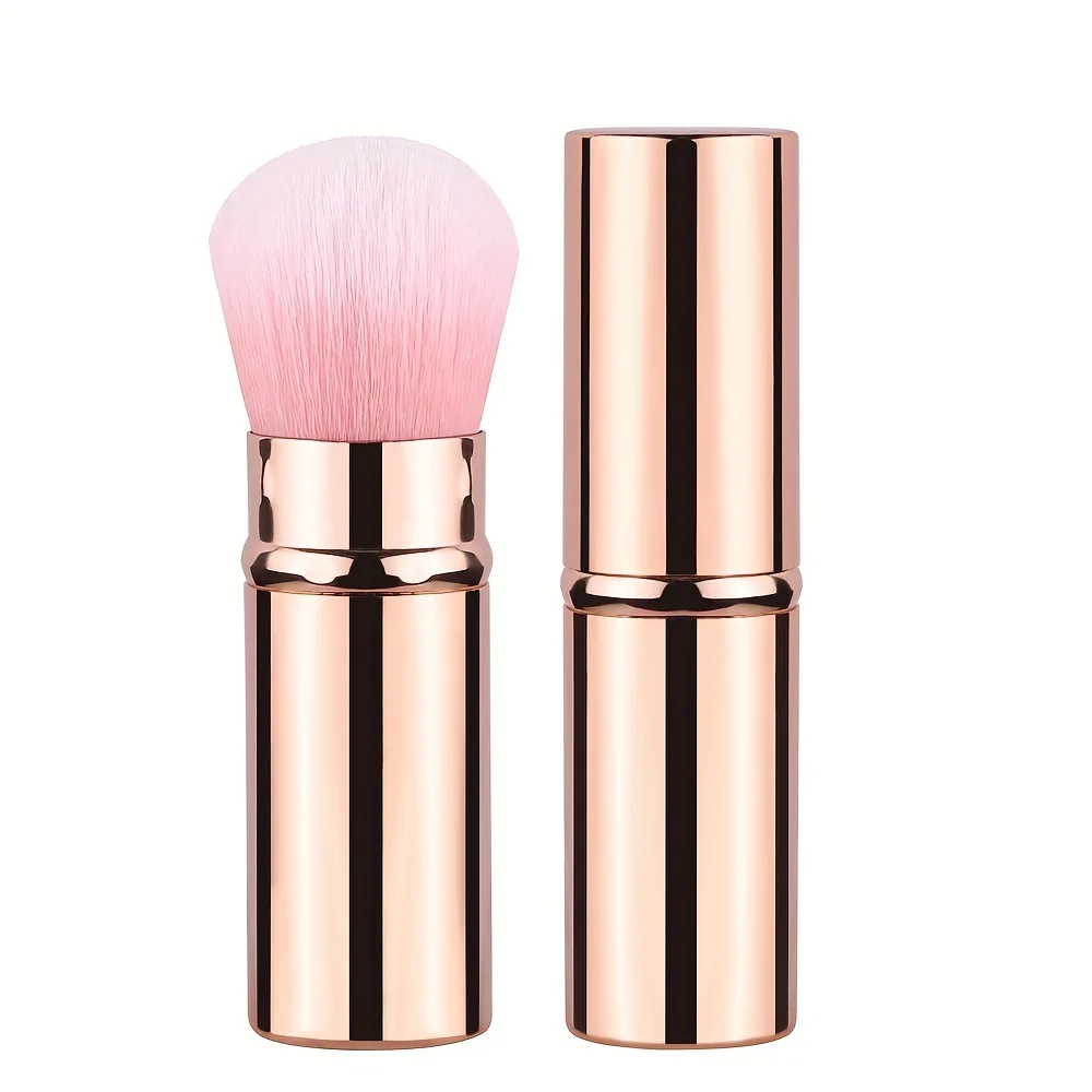 Travel Kabuki Face Retractable Makeup Brush Portable Powder Brush With Cover For Blush Powder Cosmetics
