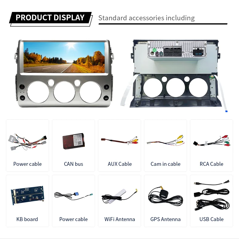 KD-1244 Android Car Radio 12.3 Inch IPS Horizontal Screen Car Multimedia Player for Toyota FJ Cruiser 2007-2017