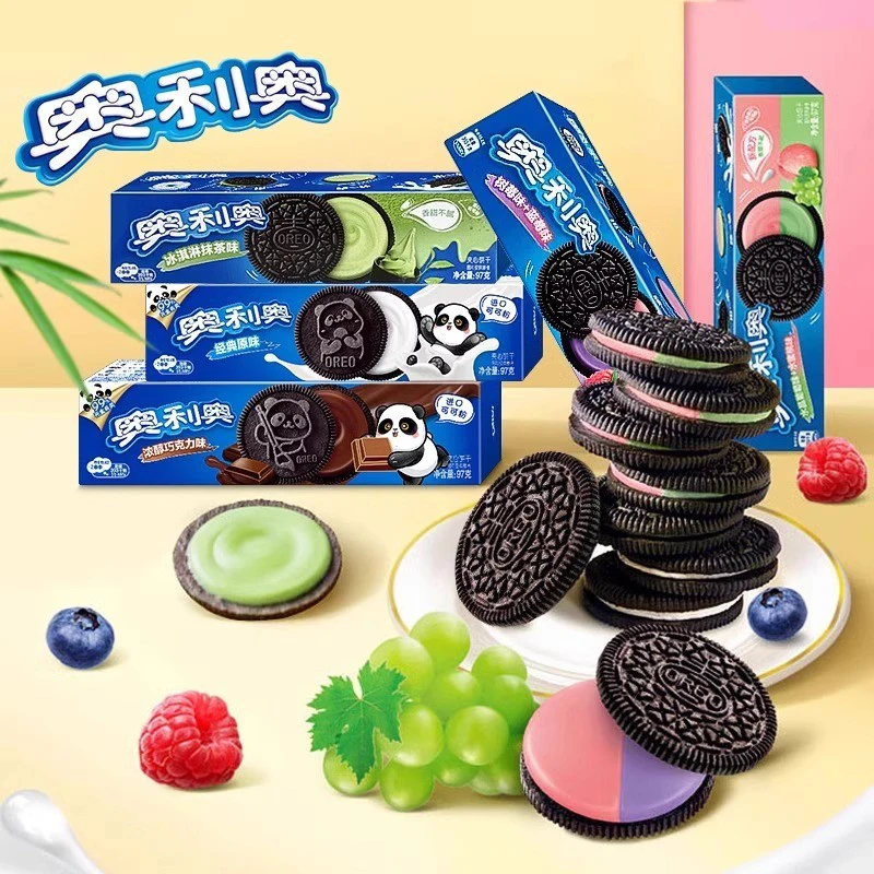 Экзотические закуски оптом 97 г различных вкусов китайского печенья Oreos сэндвич печенье сладости