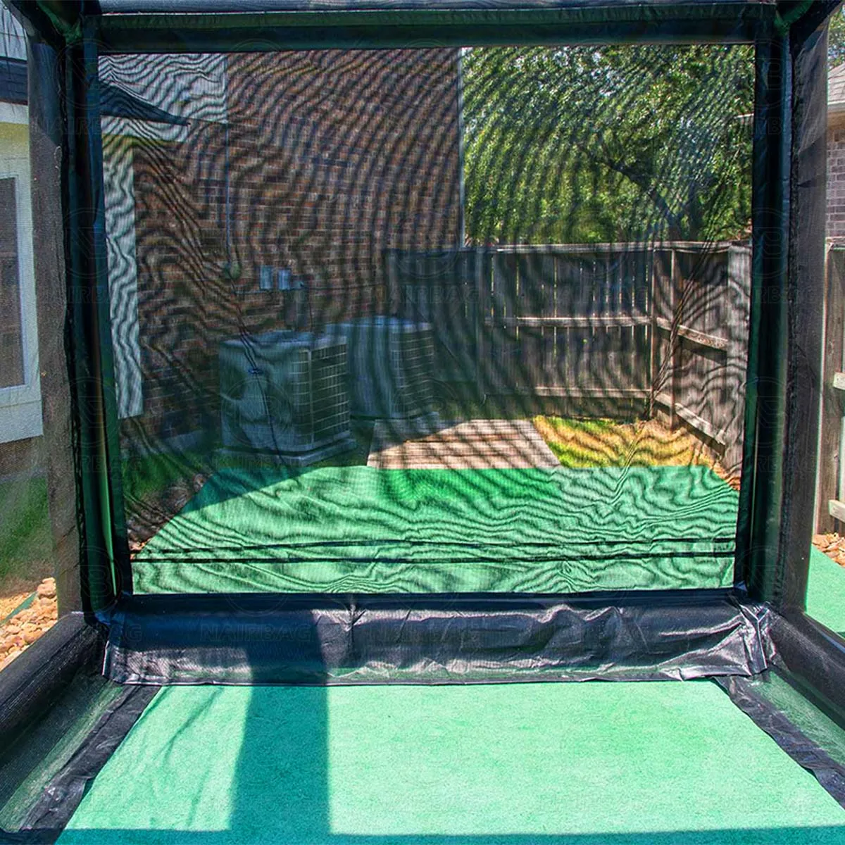 Black Inflatable Golf Tent Hitting Bay Simulator Screen Enclosure For Sale