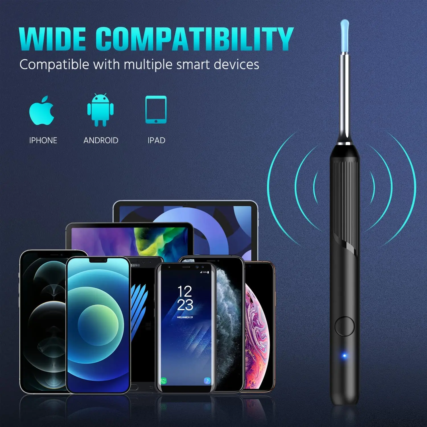Мини визуальная ухочистка Wifi 1080P Hd эндоскоп Электрический ушной воск для удаления камеры