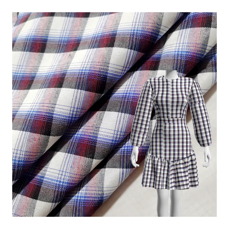 100% polyester woven yarn-dyed fabric for skirt school uniform fabric check fabric school uniform
