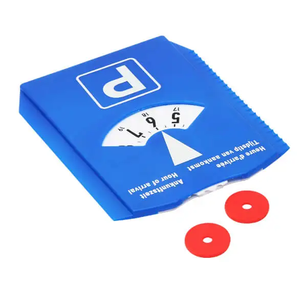 2 in 1 custom car plastic parking disc with ice scraper and shopping chips