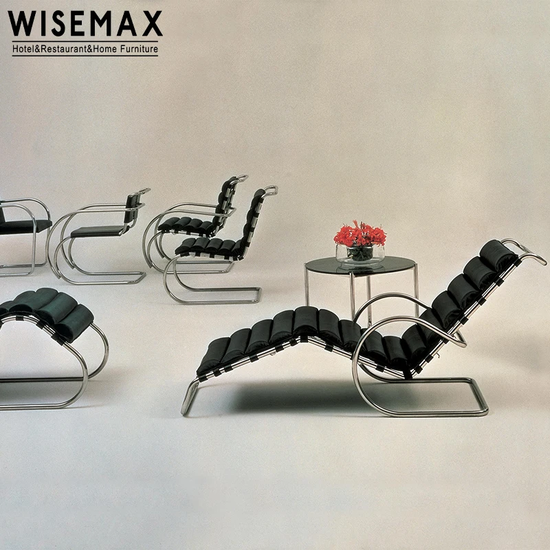 WISEMAX FURNITURE Modern Italian living room comfortable indoor leather chaise lounge chairs for home hotel villa