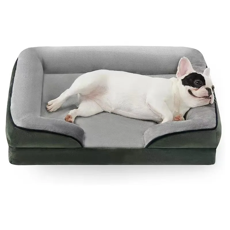 custom washable orthopedic memory foam anti slip bottom dog bed  with removable cover