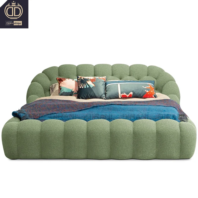 Green Roche Bobois Bed High Density Foam Soft Bedroom Furniture Fancy Italian Modern Design Bubble Bed