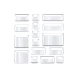 6-Piece Drawer Organizers, Plastic Refrigerator Organizer 7 Sizes Desk Drawer Dividers with Non-Slip Pads  Storage Tray Sets