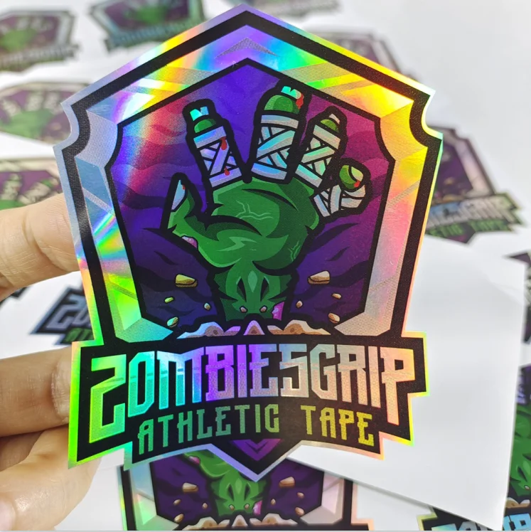 Adhesive laser hologram label sticker Customized Logo Label Holographic Sticker Rainbow Effect Custom Hologram Sticker Label