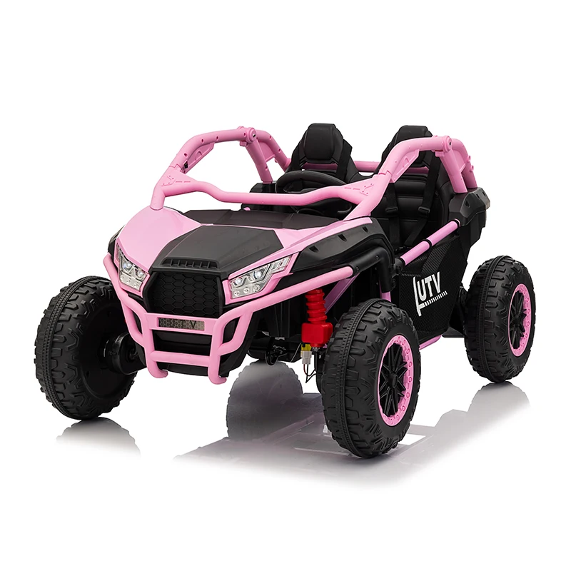 Big size kids electric car 2 leather seater battery operated off road toy cars for kids 24v four wheel electric car for children