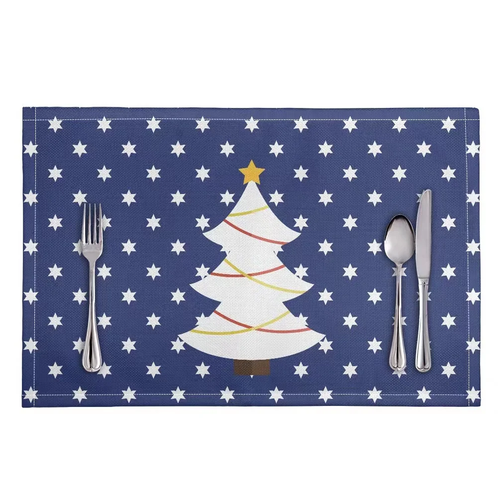 Tropical Leaves Placemats Palm Tree and Flowers Seamless Pattern Decorative Heat Resistant Non-Slip Washable Place Mats