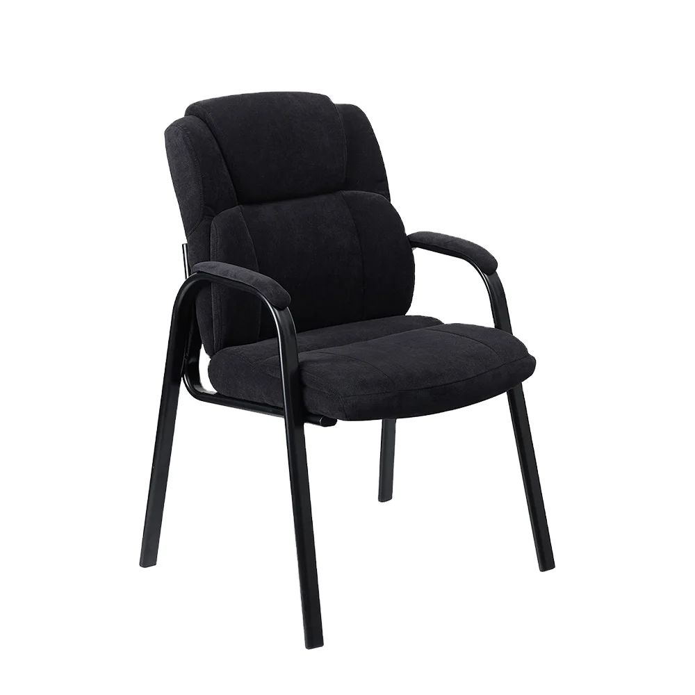 
OEM Hot Sale Reliable Security Black Padded Arm Rest Upholstered Conference Chair 