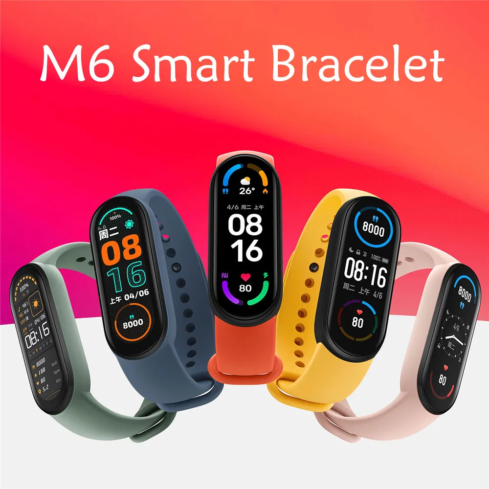 M6 Smart Watch Wholesale M6 Fitness Tracker OLED Display Heart Rate Monitor Waterproof Sport Bracelet Activity Tracker Wristband
