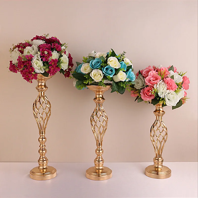 Creative Iron Art Deco Candlestick Vase Tabletop Wedding Banquet Metal Decor Home Living Room Floral Arrangements Hotel Banquet