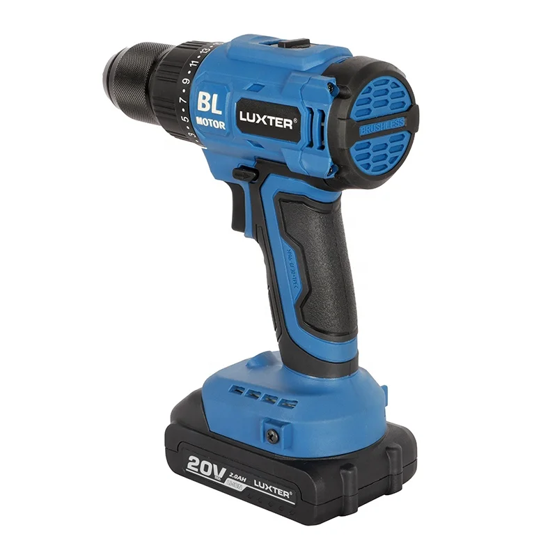 LUXTER 20V Cordless  Drill Brushless Impact  Drill Dual Speed