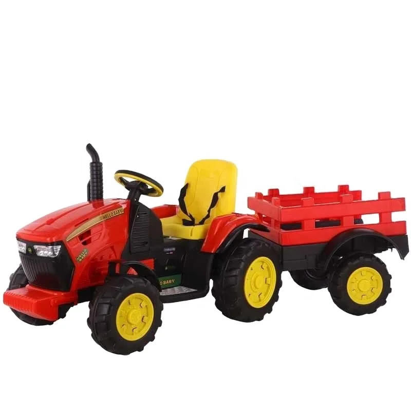 The Most Popular red green 12v kids ride ons mowers electric tractor  with trailer