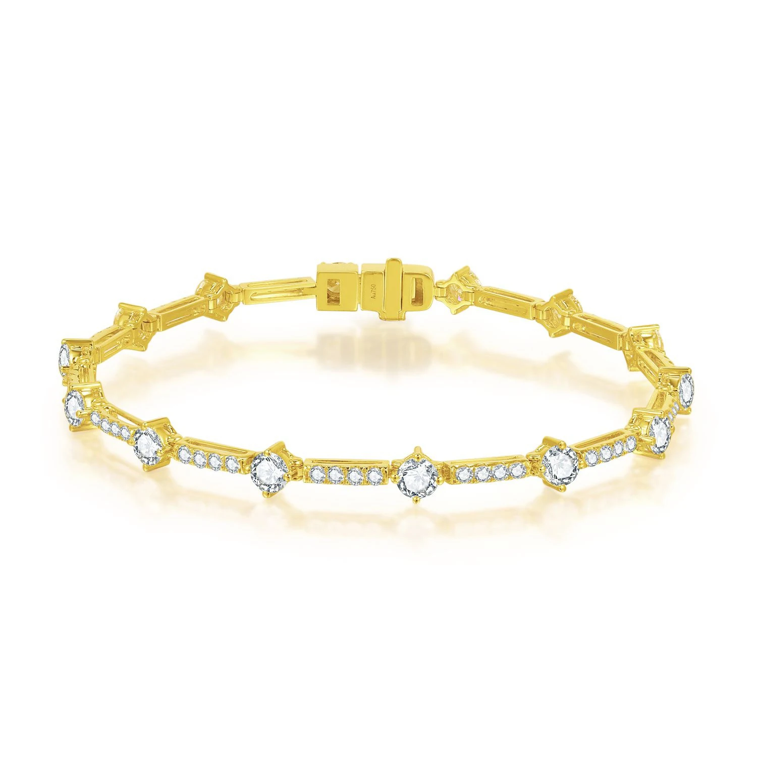 Abiding Gold Jewelry New Designs Bangle 3.353ctw Custom Solid 18K Gold Real Lab Grown Diamond Chunky 18K Gold Bracelet for Women