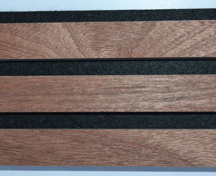 Ceiling Soundproof Polyester Wood Veneer Composition Slats Acoustic Wall Panels