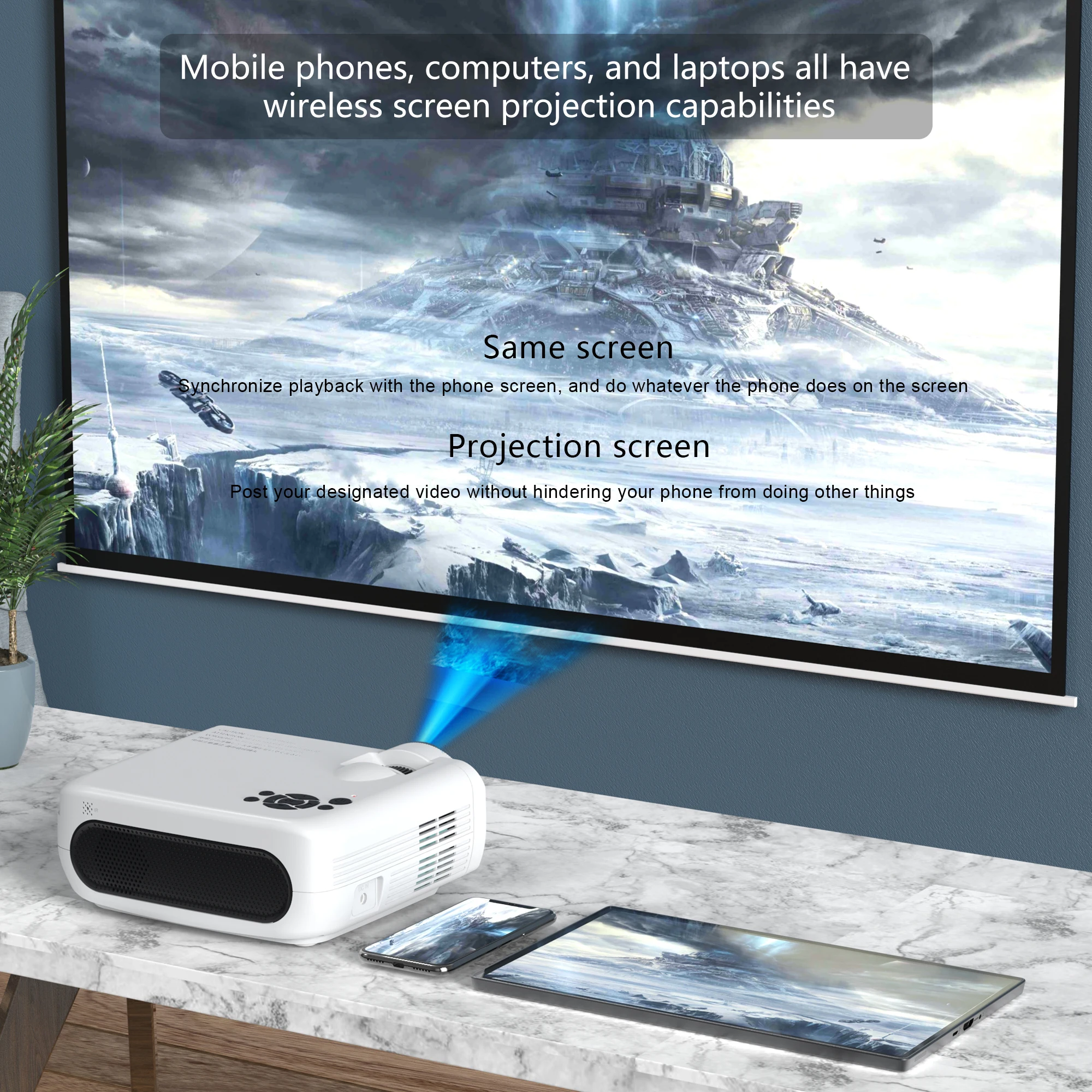 2023 новый проектор M7 300ANS lumens 2 4G + 5G двойной Wi-Fi Поддержка 8K видео Amlogic T972 Android 9 0 2GB
