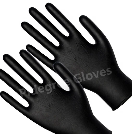heavy duty Disposable nitrile glovees 6.0mil dental glovees powder free Black color thick glovee