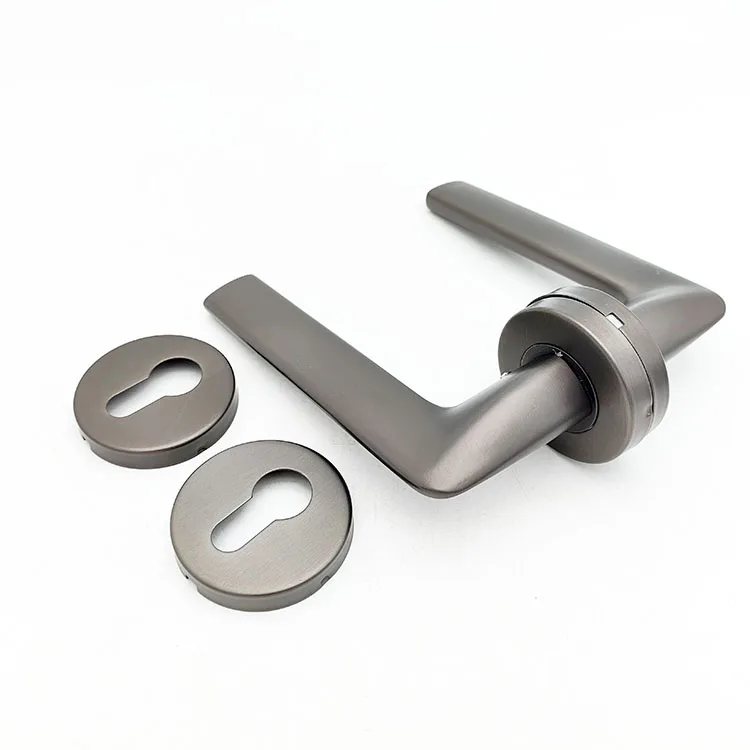 Modern Stylish Square Tube Handle Silicone Interior Door Latch Lock Set Elegant Design for Villa Hotel Front Door Steel Material