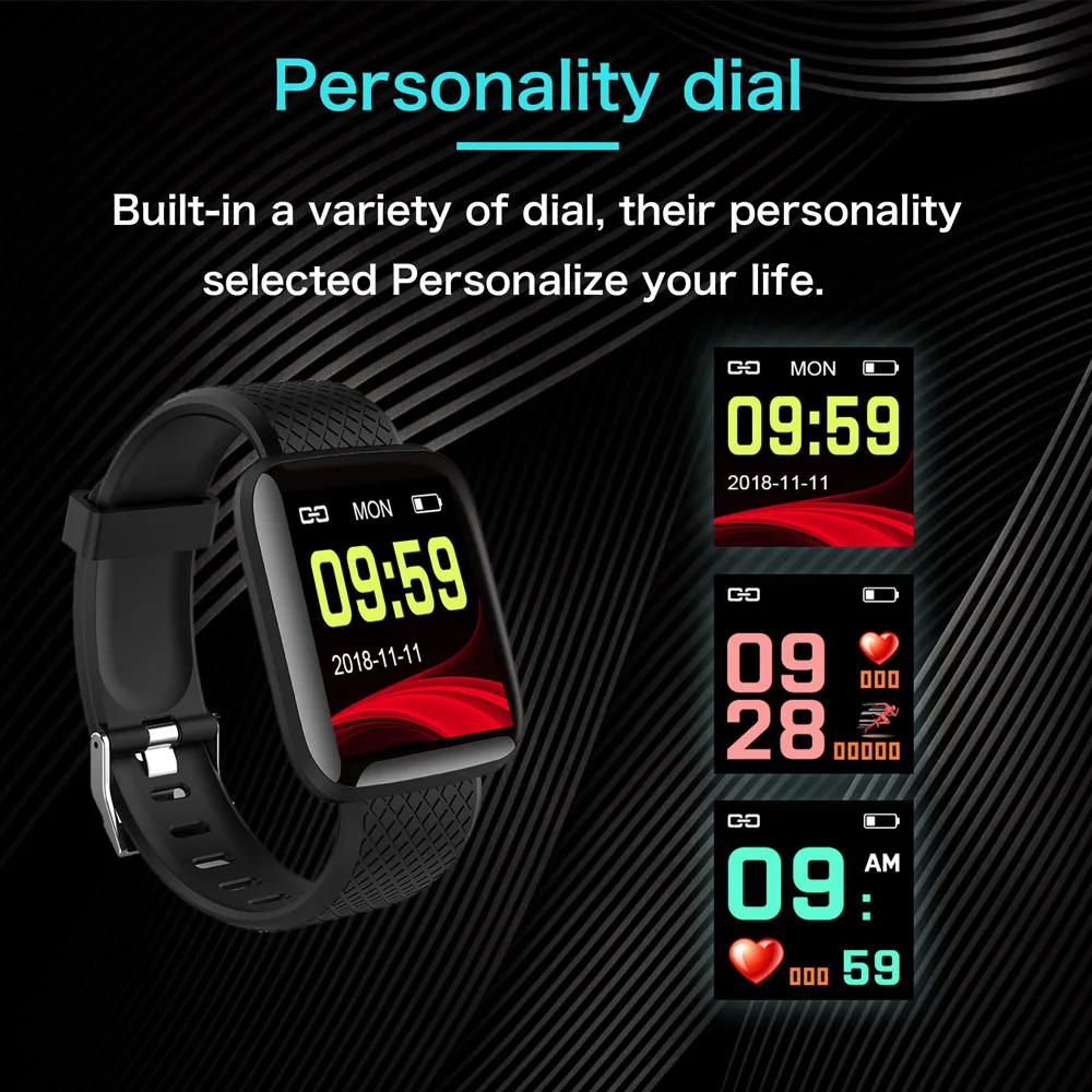 
Smart Watches 116 Plus Health Bracelet Heart Rate Smart Wristband Fitness Tracker Sports Watch Smart Band Waterproof D13 