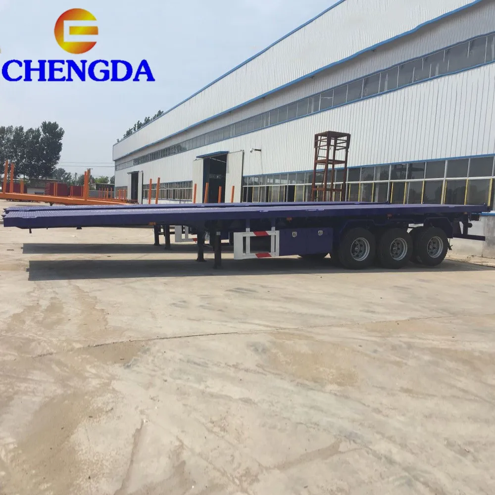 50 Ton 60ft 4 Axles 3 Axle 40 ft Used Flatbed Semi Trailers For Sale