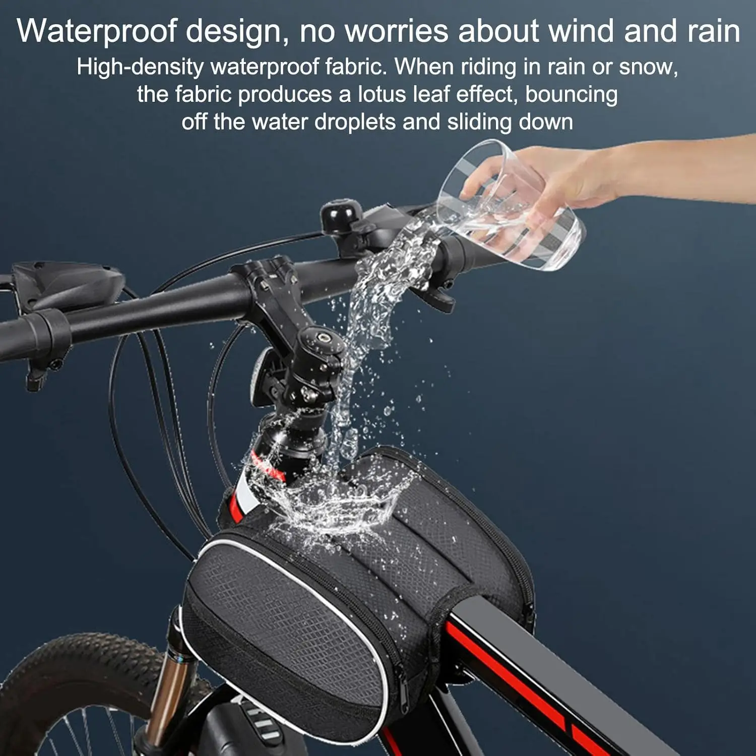 Custom Large PU Mountain bike front tube bag High capacity waterproof braided purse Waterproof bike tool accessories