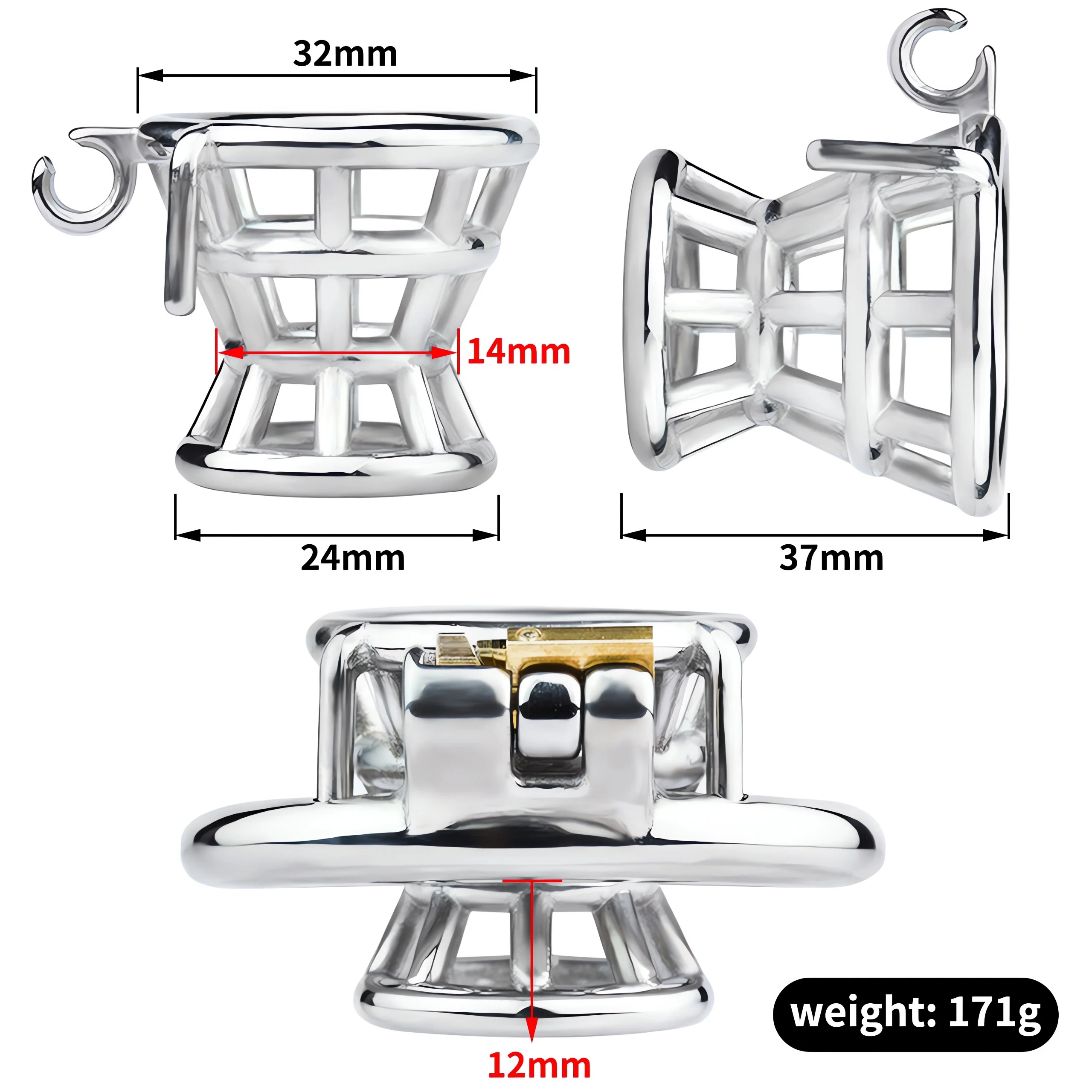 FRRK Metal Inverted Chastity Cage Stainless Steel Negative Chastity Device For Men,Male Chastity Cage Chastity Device,cock cage
