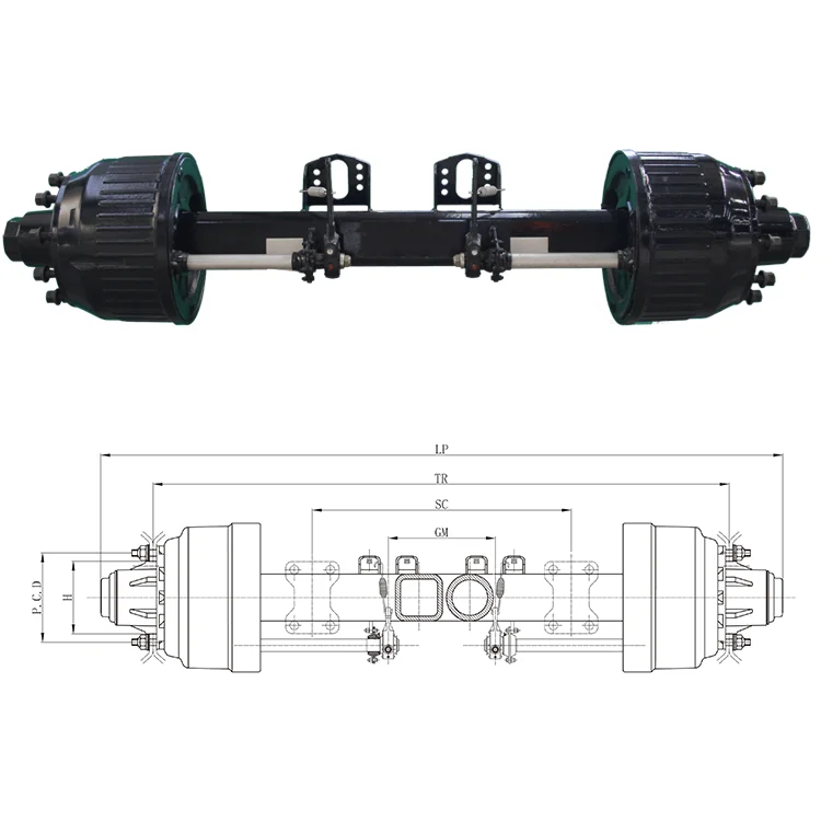 Zonxin Axles of american type payload 13 ton two axle flatbed with full parts for 20 ft gooseneck flatbed trailer for hino 700