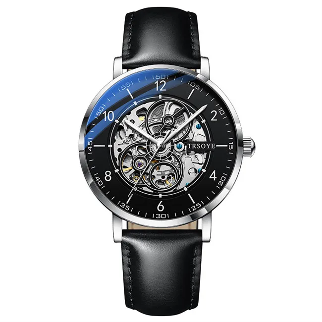 Skeleton Wrist Watch Gold Waterproof Luxury Automatic High Quality Stainless Steel Tourbil Wholesale Custom Men Mechanical Watch