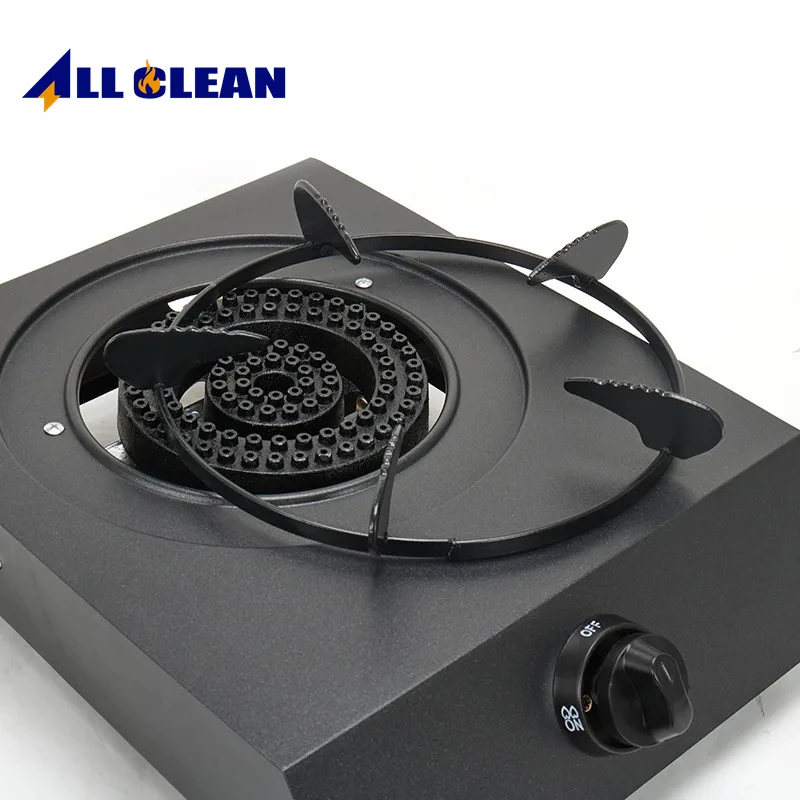 Best-Selling Black Stainless Steel Single Burner Gas Stove Supports LPG/NG High-Efficiency Class Portable Space-Saving Design
