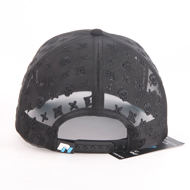 Custom high quality full embroidery logos on the mesh shiny rhinestone trucker hat cap