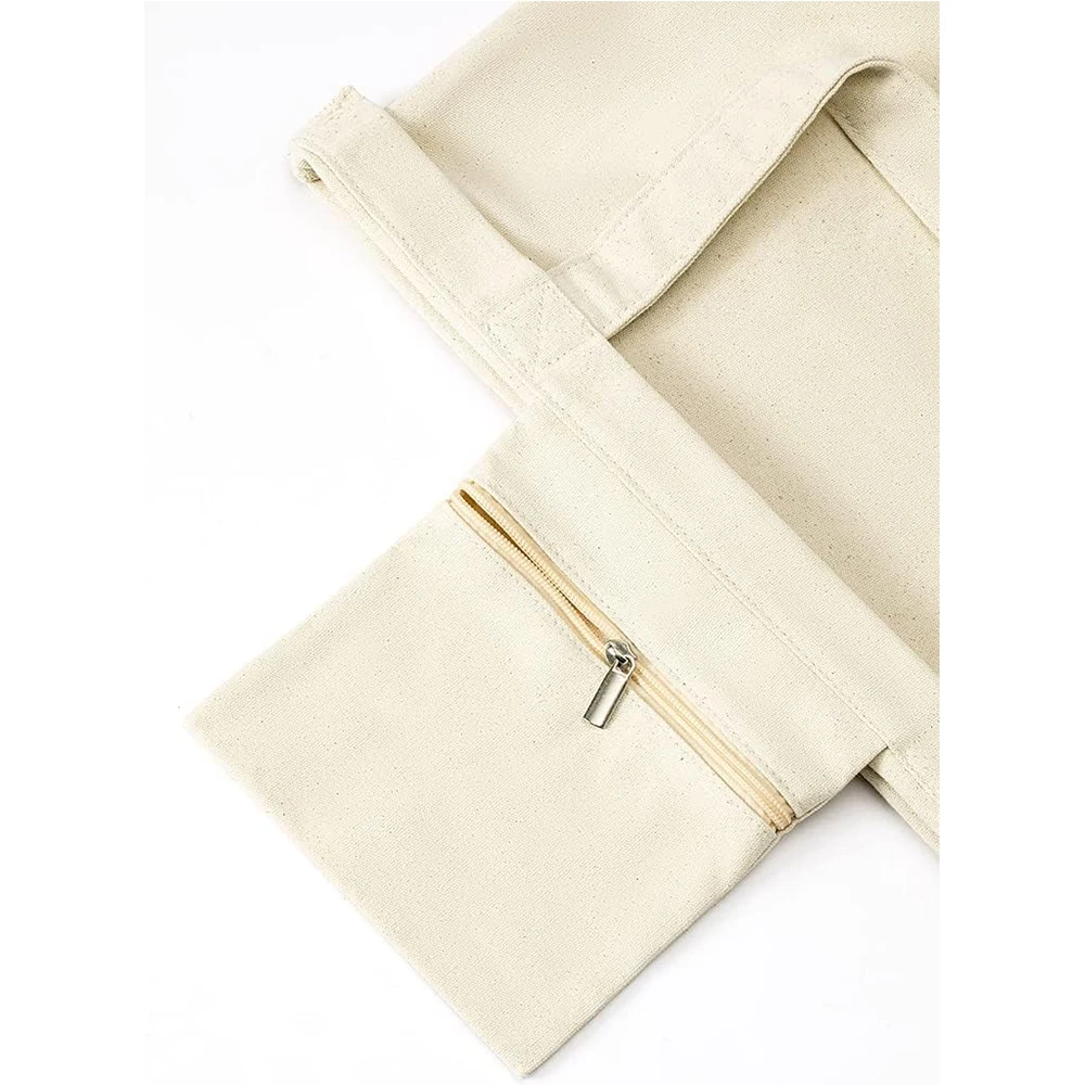 Durable and Foldable Cotton Material Yoga Mat Bag Lightweight Canvas extra Large Zipper Inner Pocket for Cellphone Items