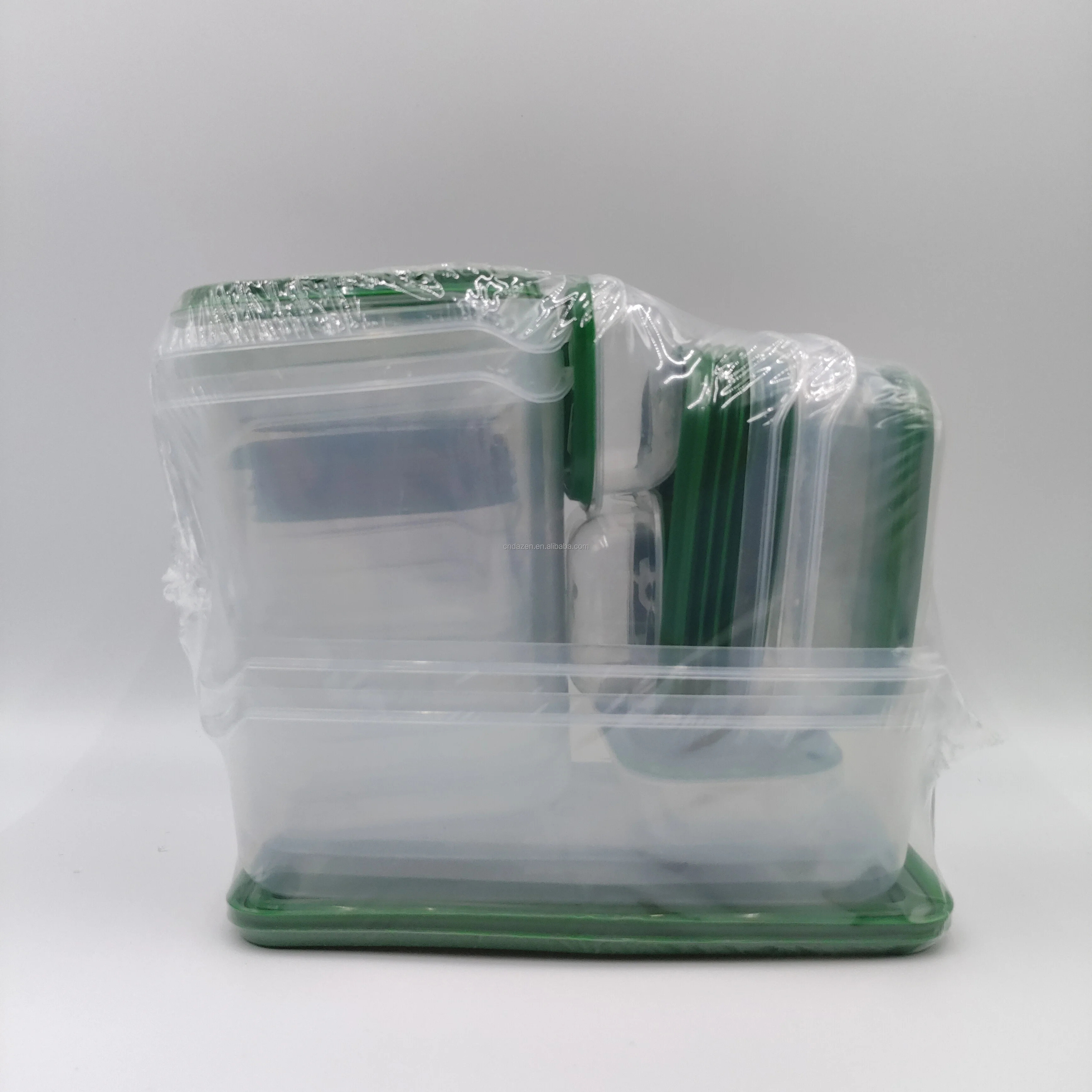 Hot Selling 17-Piece Set Plastic Crisper Fruit Storage Box Transparent with Lid Sealed for Refrigerator