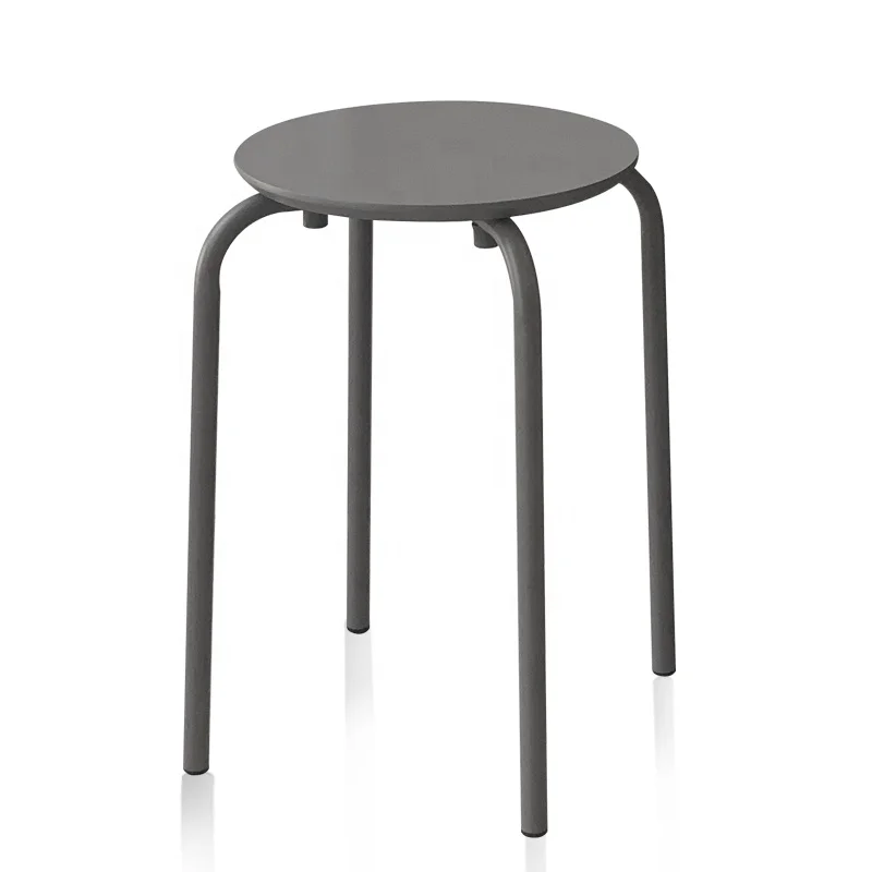 Недорогой современный минималистичный табурет для завтрака в скандинавском стиле, Штабелируемый металлический круглый табурет