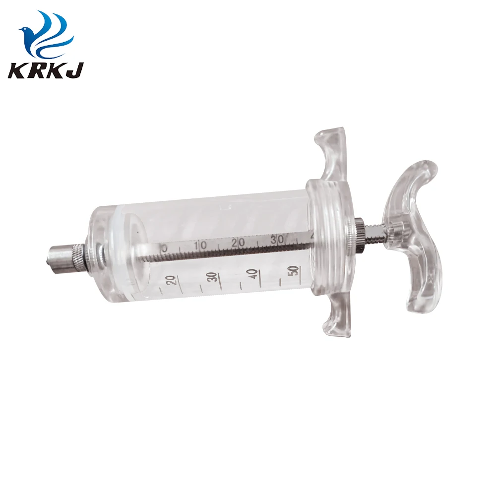 KD304 veterinary medical plastic steel tpx vaccinator syringe 20ml with graduation