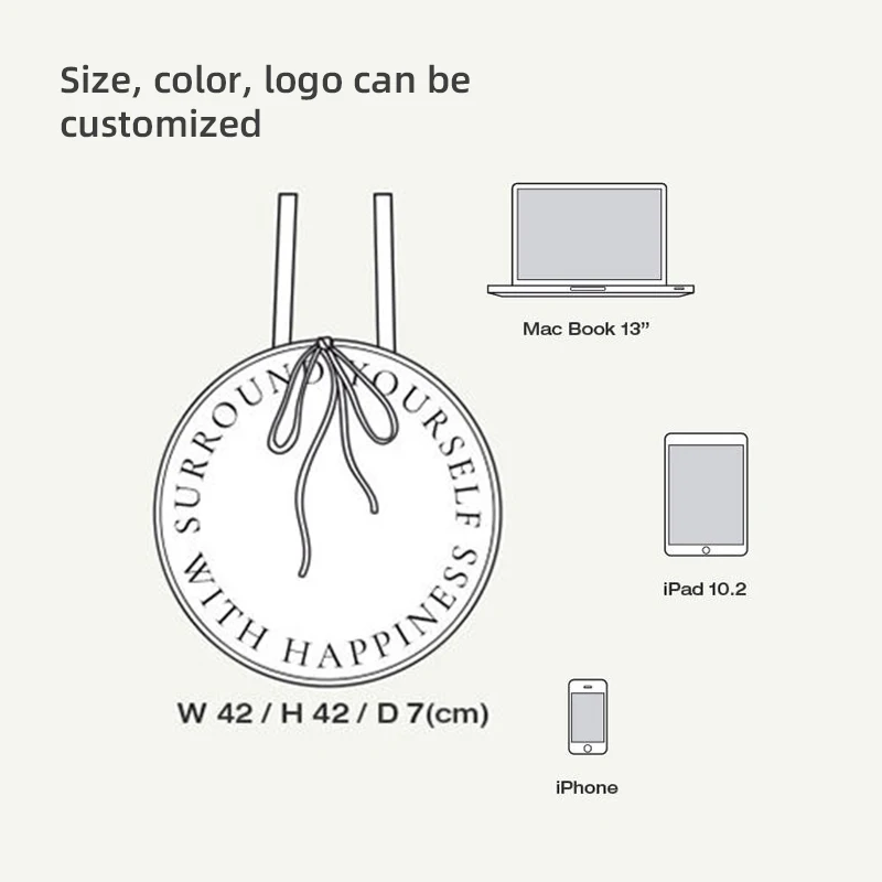 Round Canvas Bag Shoulder Bag Simple canvas bag