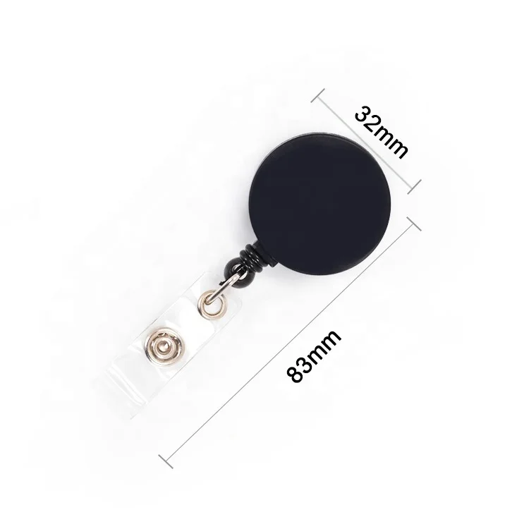 32mm Flat Cover Plastic Retractable Felt Pharmacy Tech Badge Holder Social Worker  Badge Reel Sublimation Wholesale
