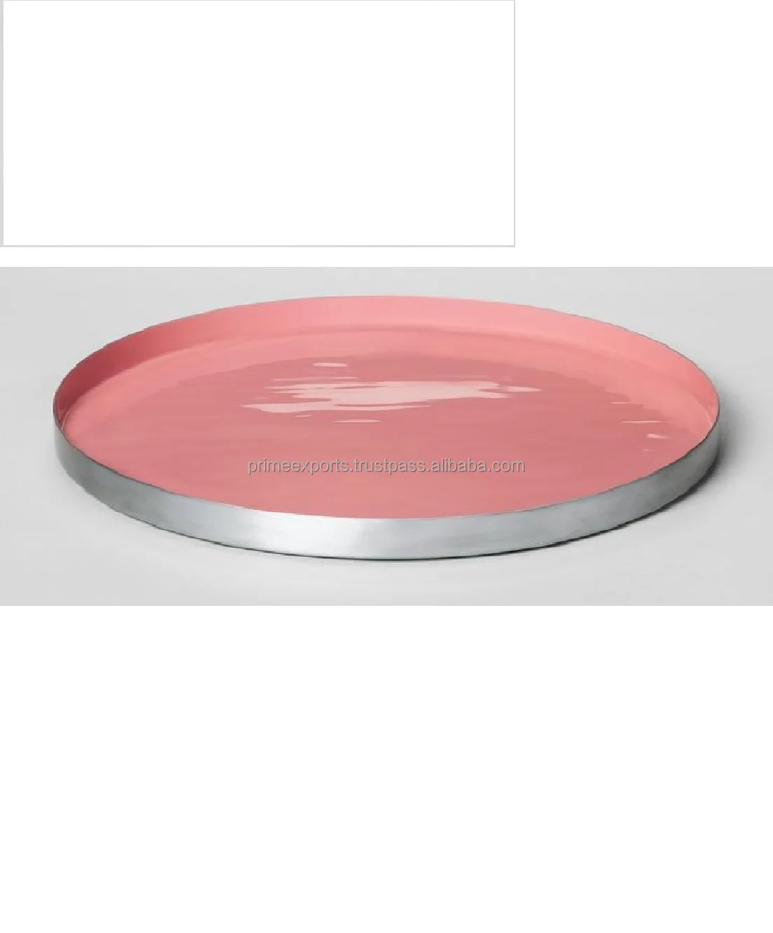 Round copper antique with green solid metal serving trays for home hotels and restaurant decor Indian handmade metal trays