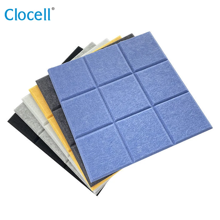 Clocell fireproof room polyester fiber felt sound-absorbing panel partition hexagonal square sound-absorbing panel